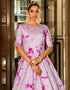 Traditional Function Wear Gown Collection Purple Cotton Gown Close-up View
